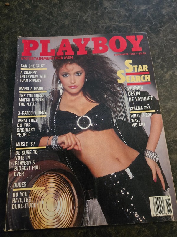 November 1986 Playboy Magazine Star Search Winner Devin DE Vasquez Issue