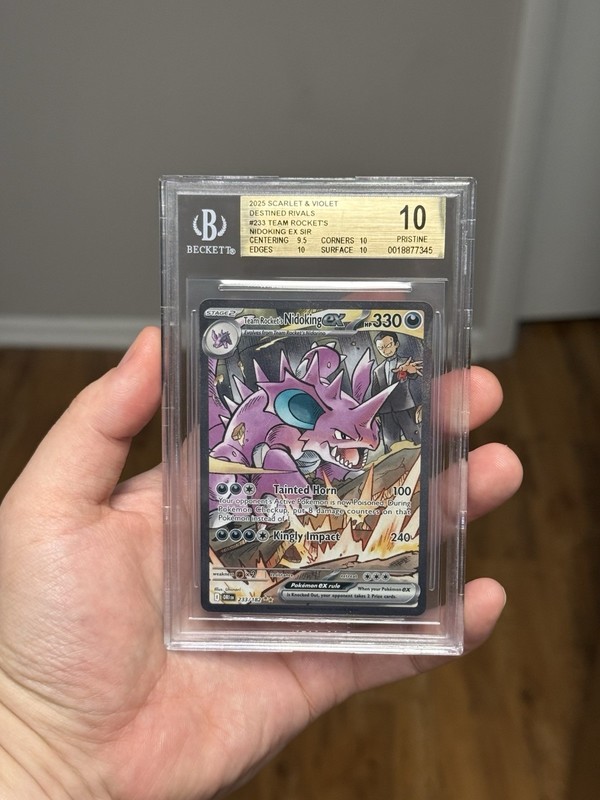 2025 Pokemon TCG Destined Rivals Team Rocket's Nidoking EX SIR 233/182 BGS 10