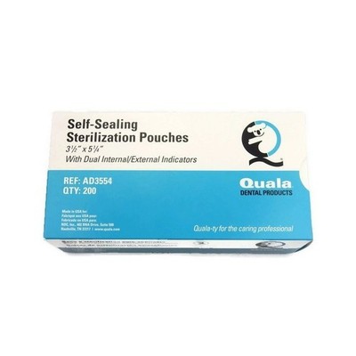 Quala Sterilization Pouch, 3 ½'' x 5 1/4 Box of 2,800 pouches