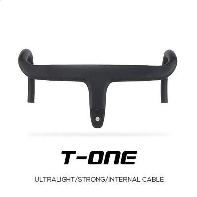 Road Bike Carbon Fiber Internal Cable Integrated Handlebar 28.6mm with Spacers 