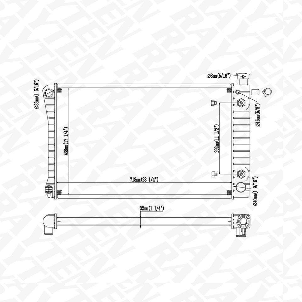 Aluminum Core Radiator for 1996-1999 Chevrolet C1500 K1500 GMC C1500 K1500 CU618 - Image 4 of 4