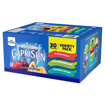Capri Sun Fruit punch strawberry kiwi & Pacific Cooler Juice 30 ct Box 6 fl oz..