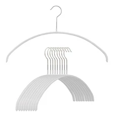MAWA Euro Series Non-Slip Space Saving Clothes Hanger, Set of 10, White Style...