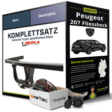 Für PEUGEOT 207 Fliessheck Typ WA,WC Anhängerkupplung starr +eSatz 13pol 06- NEU