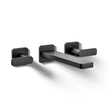 KOHLER T27120-4-BL Parallel® Wall-mount bathroom sink faucet trim, Matte Black