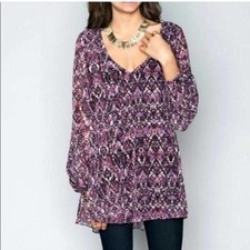 Show Me Your Mumu purple snake print v neck tunic / dress size Medium
