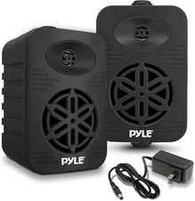 Pyle 4"Bluetooth Indoor Outdoor Speakers Pair-300 Watt Dual Waterproof Black