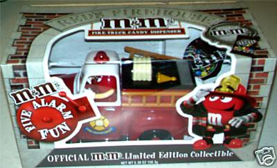M&M's Red's Firehouse M & M Fireman Fire engine truck Candy Dispenser ...