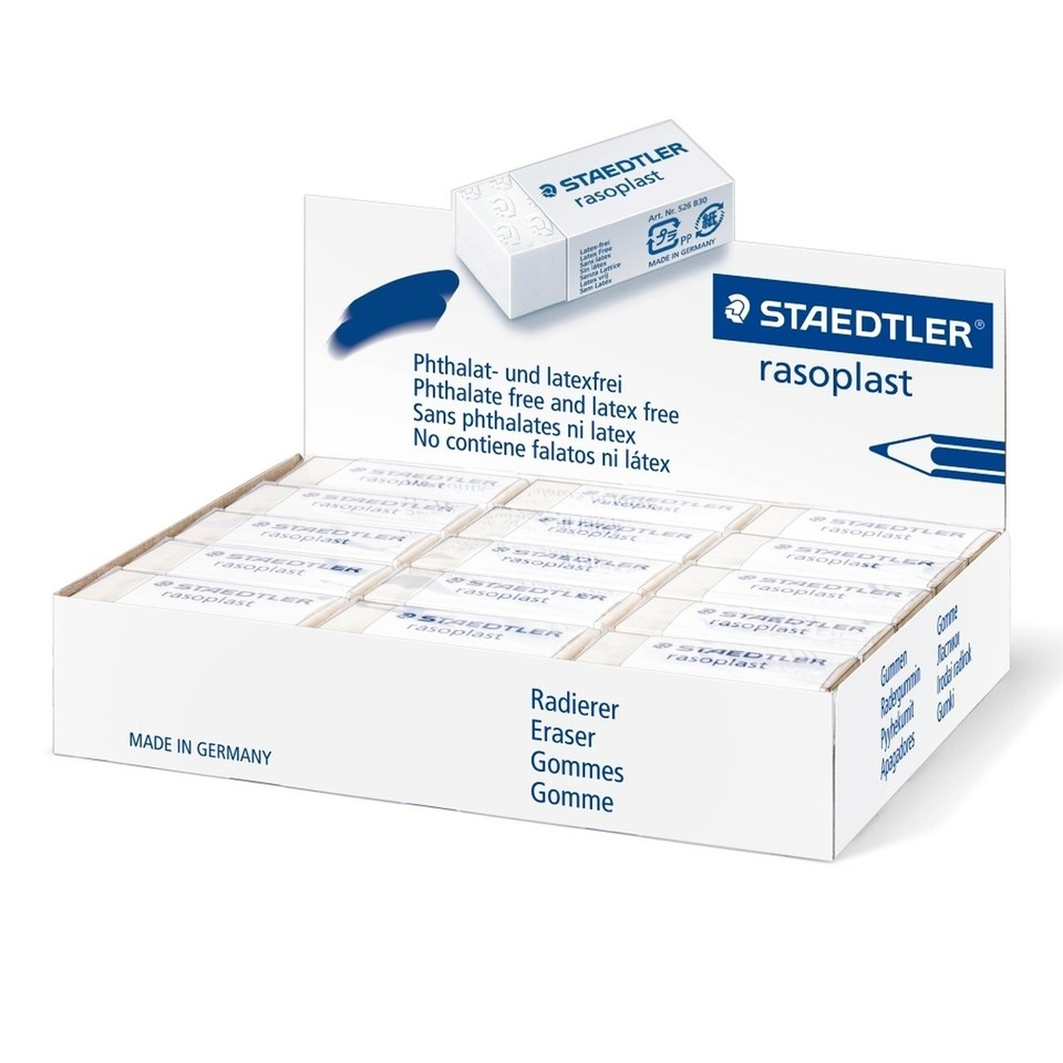 STAEDTLER RASOPLAST ERASER 526 B30 43x19x13mm Made in Germany AU Stock