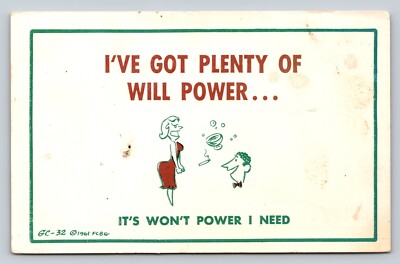 1961 I've Got Will Power, It's Won't Power I Need Greetings from Hell Postcard
