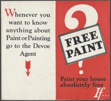 Devoe Lead & Zinc Paint ’81 Words’ Guarantee 1920s Advertising Brochure