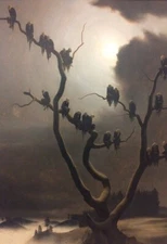 FRANZ SEDLACEK *2X3 FRIDGE MAGNET* PAINTING ARTWORK FINE ART GHOSTS ON A TREE