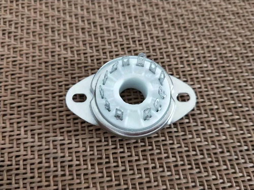 CERAMIC COMPACTRON 12 pin VACUUM TUBE SOCKET, TOP MOUNT, W/ hardware