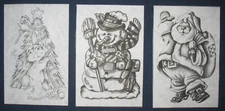 * TRI CHEM PB CHRISTMAS TREE BUNNY SANTA SNOWMAN Picture to paint TRICHEM