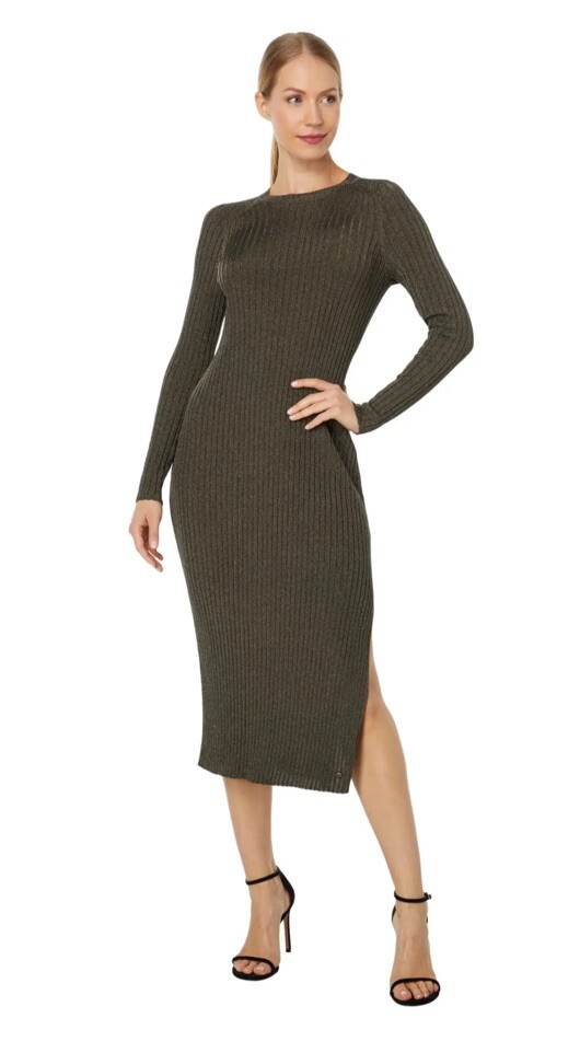 NEW Ted Baker Cami Metallic Dot High/Low Shift Dress in Green - sz 2 US 6 #D4516