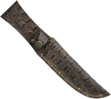 LEATHER SHEATH FOR UP TO 6" STRAIGHT FIXED BLADE KNIFE, FAUX ALLIGATOR, SH1188