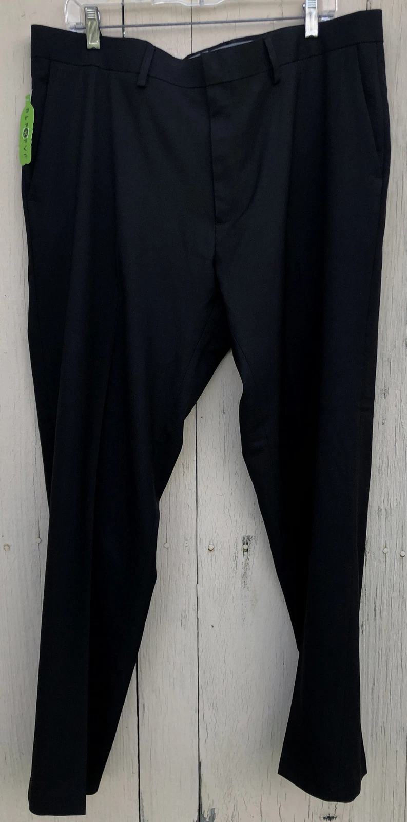 Haggar H26 Men’s Premium Stretch Straight Fit Dress Pants in Black 40W x 30L
