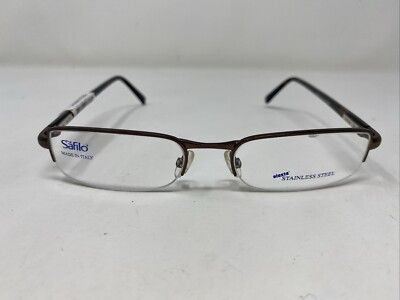 Safilo Elasta Italy TEAM 4124 0P6F 52-18-145 Brown Half Rim Eyeglasses Frame E88