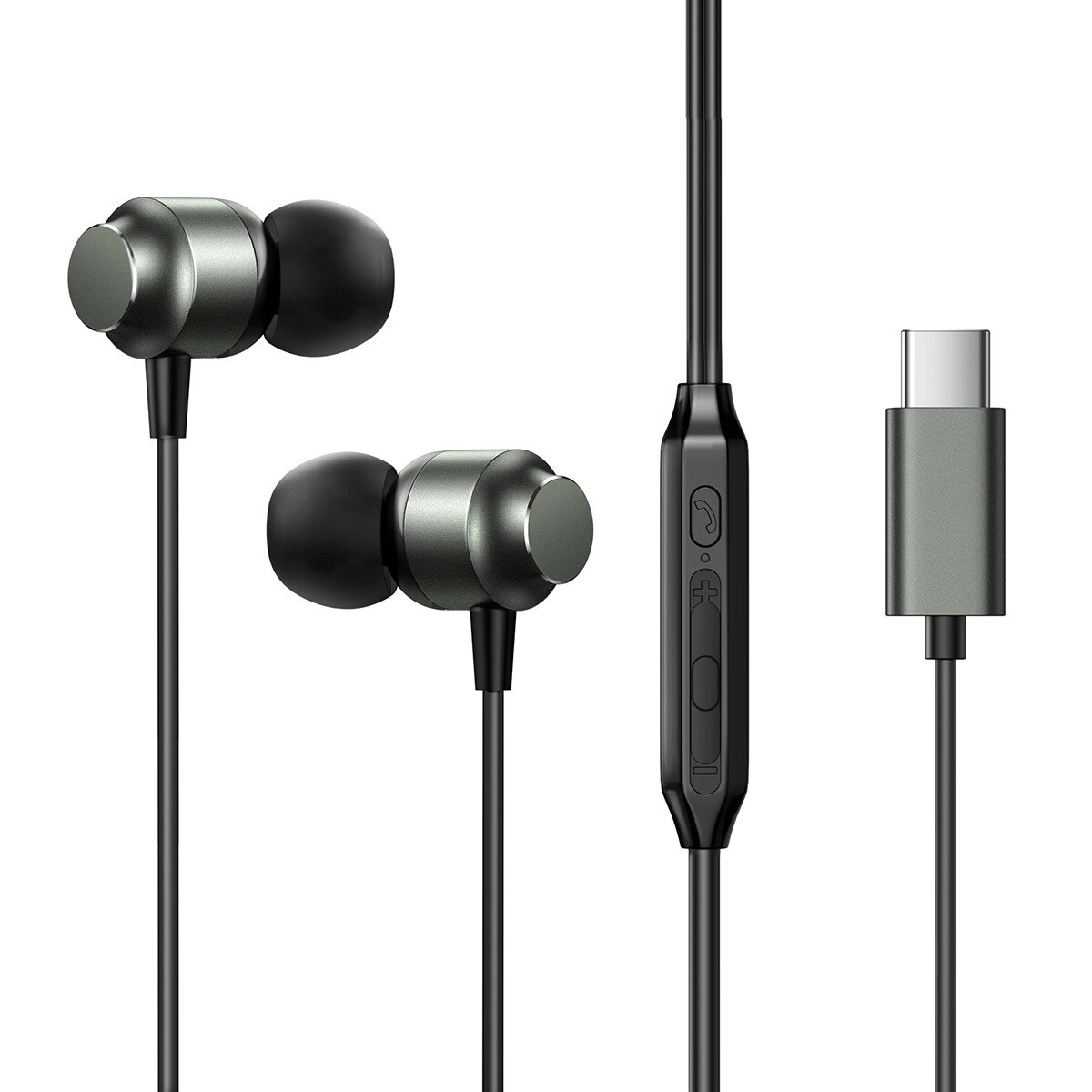 Thumbnail - Jr-ec06 Usb-c In-ear-kopfhörer – Grau - Tpe-kabel Kopfhörer