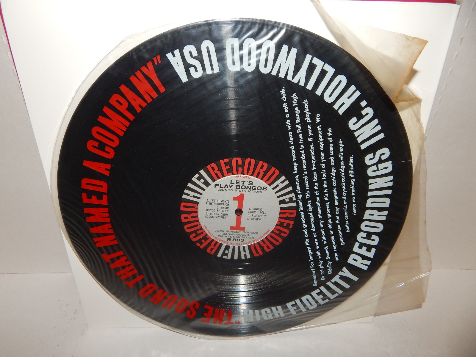 JACK BURGER Let's Play Bongos! 1957 HIFI Records R 803 NM Vinyl