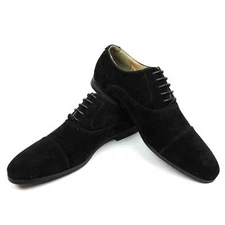 New Mens Dress  Shoes Cap Toe Suede Lace Up Modern Oxfords By AZAR MAN