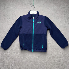 The North Face Denali Jacket Girls Small Blue Full Zip Fleece Outdoor FLAWS