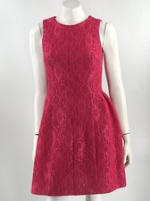 Calvin Klein Fit Flare Lace Dress Size 8 Sleeveless Back Zipper Womens