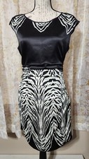 The Limited Women's Size 6 Sleeveless Ruched Waist Dress Zebra Animal Print