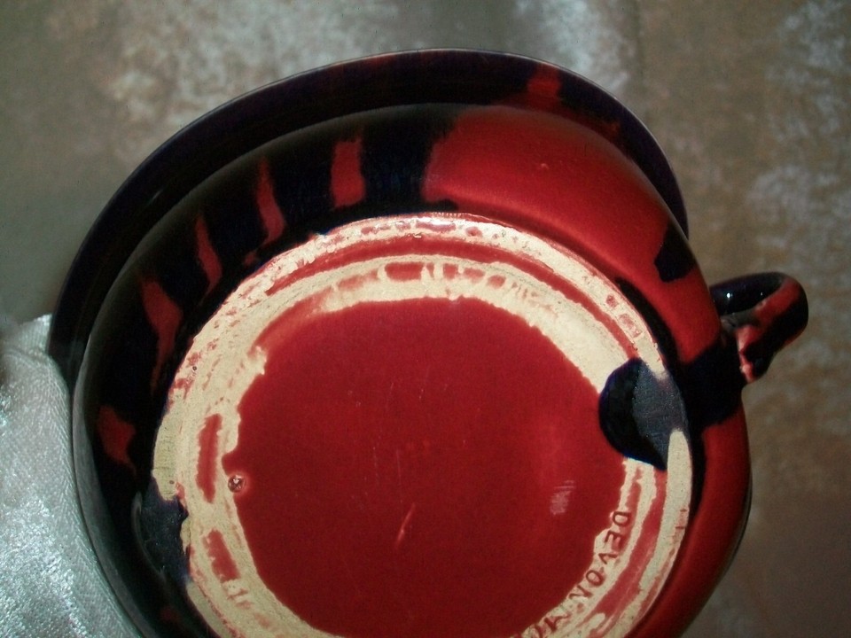 Vintage Devonmoor Red Purple Drip Glaze Art Pottery Gravy Sauce Bowl England eBay