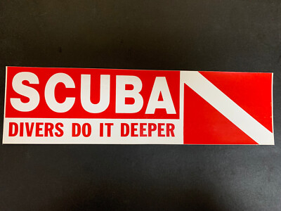 Scuba Divers Do it Deeper vintage bumper sticker. King Neptune Industies CA