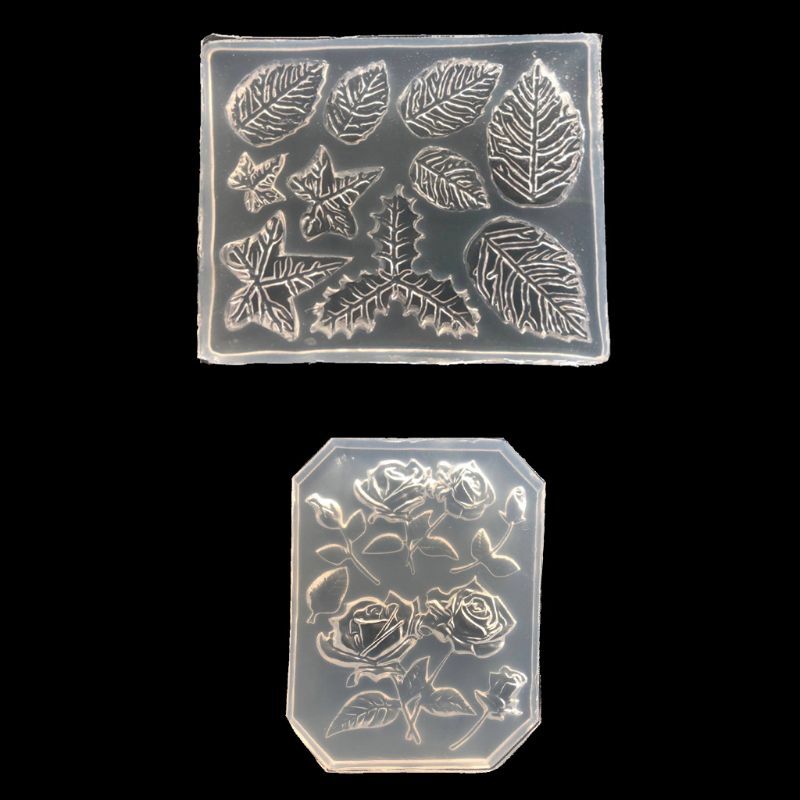 Rose Flower Maple Leaf Keychain Epoxy Resin Mold for DIY Pendants
