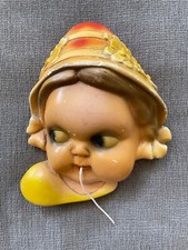 String Holder Dutch Girl Chalkware Young Lady Face 1940s Vintage