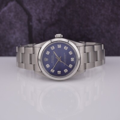 Rolex Oyster Perpetual 31mm Stainless Steel Blue Dial Watch 77080
