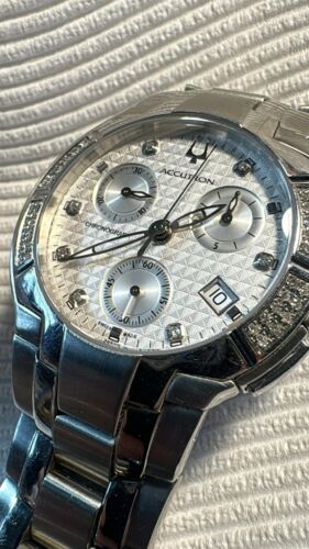Accutron By Bulova Chronograph 39mm 26E05 York Collection Diamond Watch (A200) - Picture 8 of 9