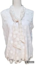 Shannon Ford New York Lace Blouse Size L Lined Feminine Sleeveless White