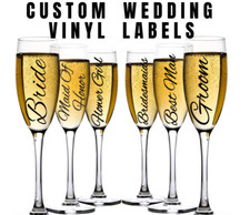 Personalised Vinyl Name Labels For Wine Glasses,Champagne Flutes, Wedding décor