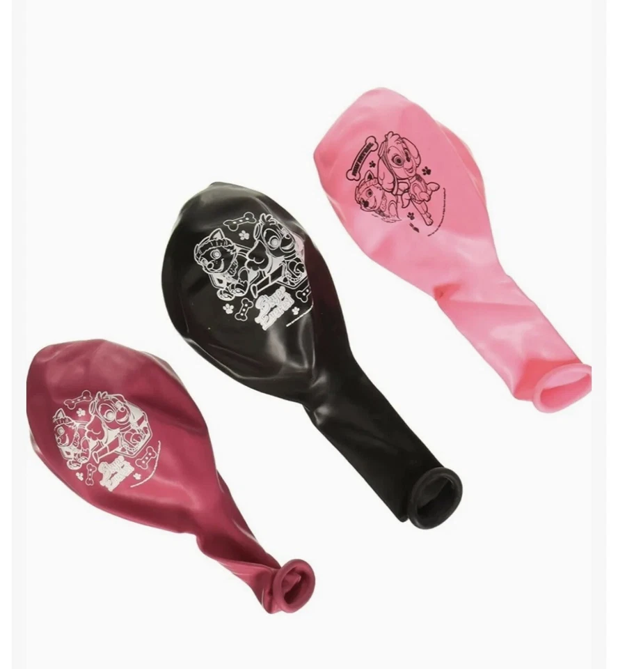 🔥(6-УПАКОВКА) латексные воздушные шары Paw Patrol Girl для вечеринки на день рождения РОЗОВО-РОЗОВО-ЧЕРНЫЕ 12 дюймов - Изображение 2 из 3