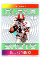 Deion Sanders 2021 Panini Illusions #CS-10 Clear Shots Emerald