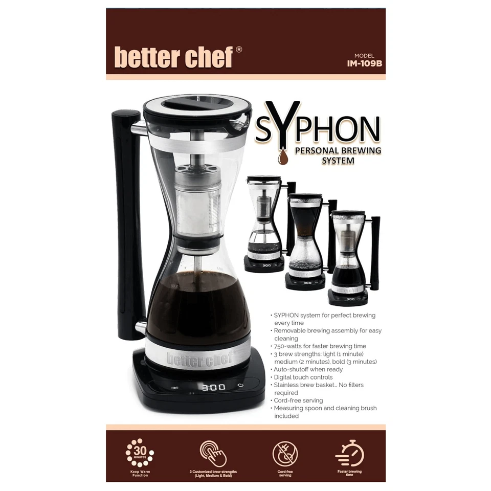 Better Chef Syphon Percolator-Style Personal Coffee Brewing System with Timer - Image 3 of 3