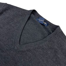 Brooks Brothers Men's Wool/Nylon Stretch V-Neck Sweater Gray   Large