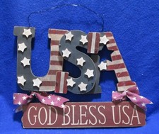 USA GOD BLESS USA handmade door sign 8.5x11
