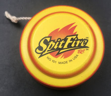 VTG BC Spit Fire Wood No 101 Yellow  Red YoYo USA 2.25" Dia