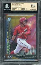 2017 Juan Soto Bowman Chrome Scouts Top 100 Gold Refractor /50 BGS 9.5 Gem Pop 1