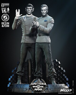 Star Trek Diorama Captain Kirk Mr Spock 1/6 Resin 3D Druck  Fanart unbemalt