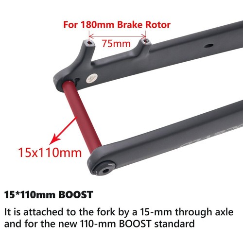 Carbon Mountain Bike Boost Fork 29er mtb Rigid Tapered Bicycle Forks 15*110mm - Picture 2 of 15