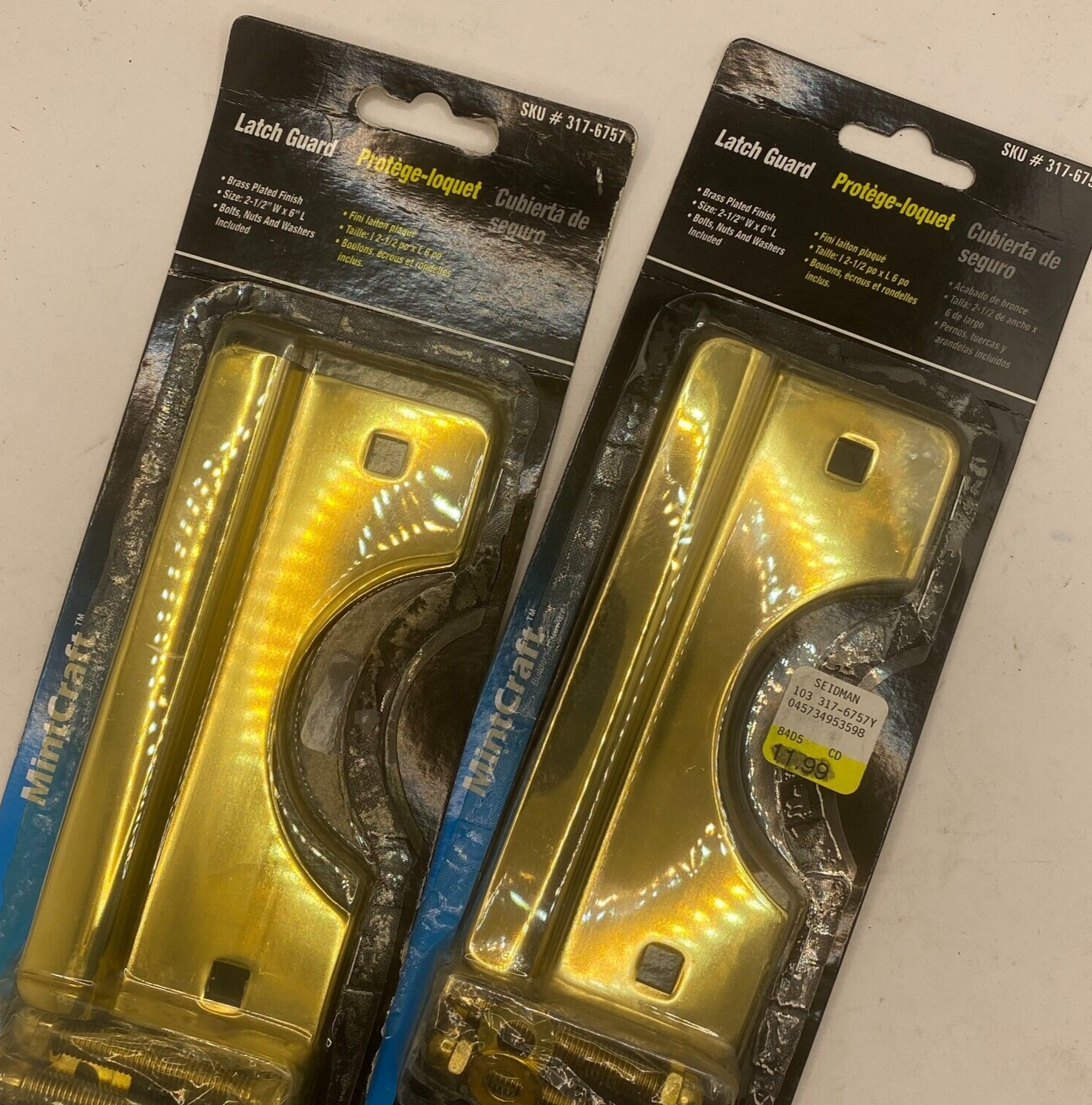 Mintcraft 317-6757 Latch Guard Brass Plated Finish 2-1/2