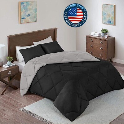 colchas de cama king size edredon doble,Negro y gris oscuro ropa de cama  moderna
