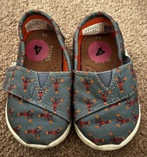 Toms Lobster Print Unisex Toddler Slip On Shoes Size 4C