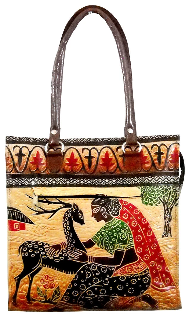 Buy Ananya Leather Handicraft Women And Girl Multi Colour Genuine Leather  Shantiniketan Hand Made Shoulder Bag Purse Online at Best Prices in India -  JioMart.