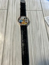 Vintage Gold toned Mickey,Minnie And Pluto Watch